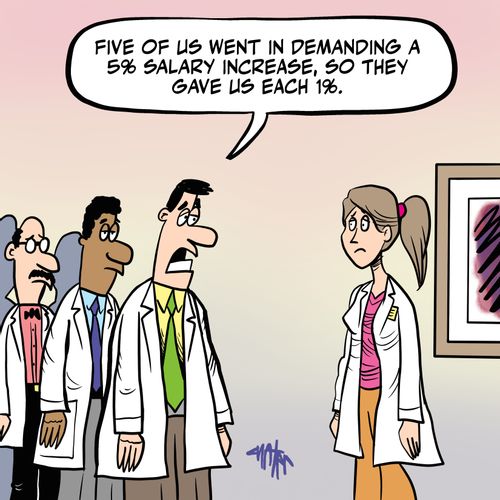 "Five of us went in demanding a 5% salary increase, so they gave us each 1%."