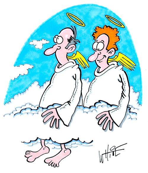 Angels paddling in the sky