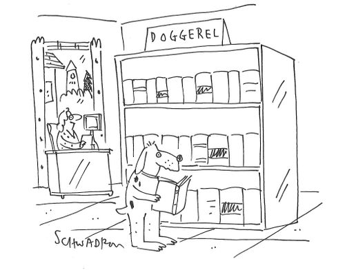 Dog reads doggerel