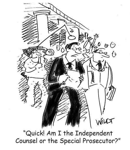 "Quick! Am I the Independent Counsel or the Special Prosecutor?"