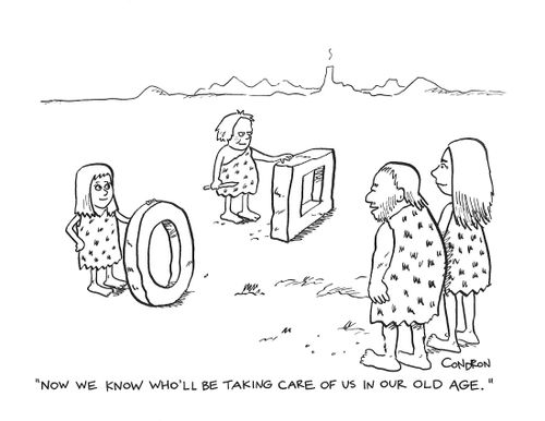 "Now we know who'll be taking care of us in our old age."