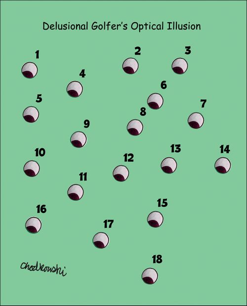 Delusional Golfer's Optical Illusion