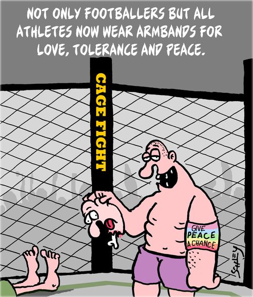 Not only footballers but all athletes now wear armbands fro love, tolerance and peace.