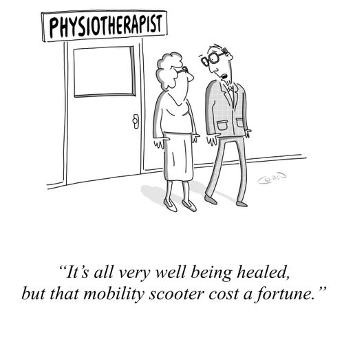 "It's all very well being healed, but that mobility scooter cost a fortune."