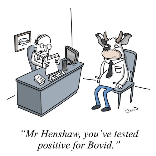 "Me Henshaw, you've tested positive for Bovid."