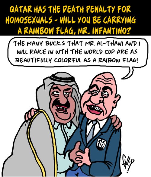 Qatar has the death penalty for homosexuals - will you be carrying a rainbow flag, Mr. Infantino?