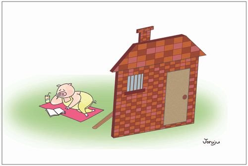 This little pig's house was a facade.