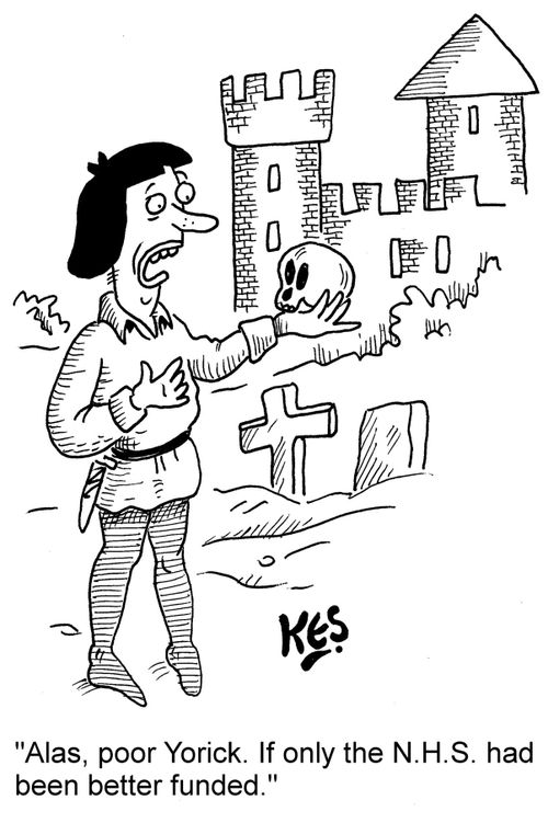 "Alas, poor Yorick. If only the N.H.S. had been better funded."