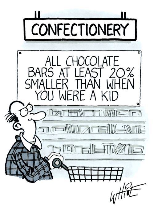Confectionery: All Chocolate Bars At Least 20% Smaller Than When You Were A Kid.