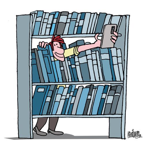 Selfie with books