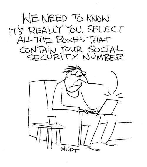 "We need to know it's really you. Select all the boxes that contain your social security number."