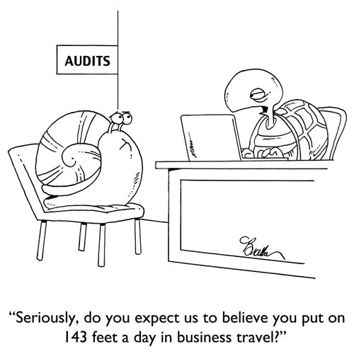 "Seriously, do you expect us to believe you put on 143 feet a day in business travel?"
