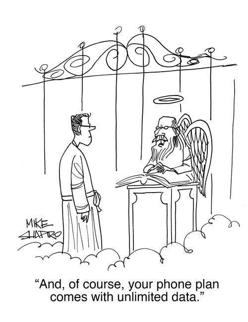 "And, of course, your phone plan comes with unlimited data."
