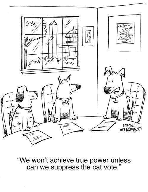 "We won't achieve true power unless can we suppress the cat vote."