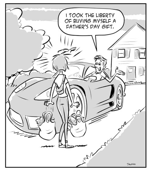 "I took the liberty of buying myself a Father's Day gift."