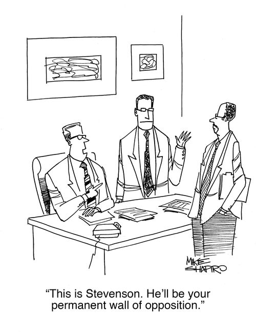 "This is Stevenson. He'll be your permanent wall of opposition."