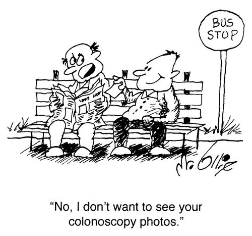 "No, I don't want to see your colonoscopy photos."