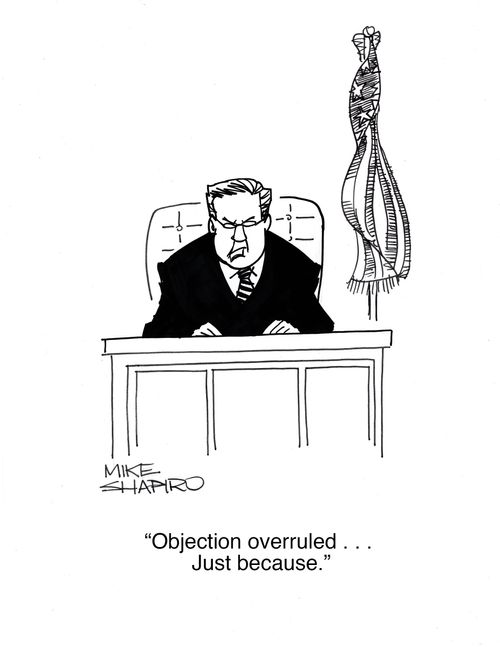 "Object overruled. . . Just because."
