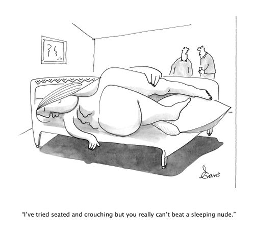 "I've tried seated and crouching but you really can't beat a sleeping nude."