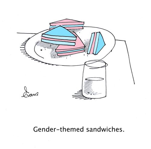 Gender-themed sandwiches