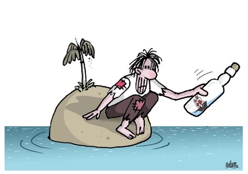 Shipwrecked message in bottle