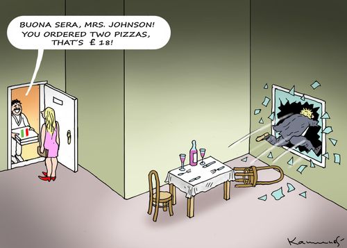 "Buona Sera, Mrs. Johnson! You ordered two pizzas. That's £18!"