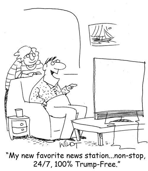"My new favorite news station. . . non-stop, 24/7, 100% Trump-Free."