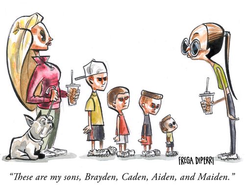 "These are my sons, Brayden, Caden, Aiden, and Maiden."