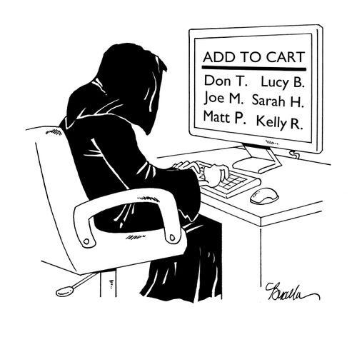 Grim Reaper adds to cart