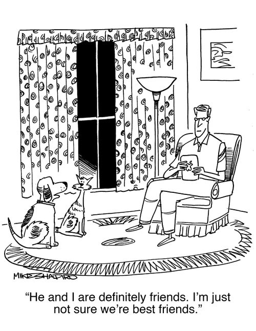  "He and I are definitely friends. I'm just not sure we're best friends."