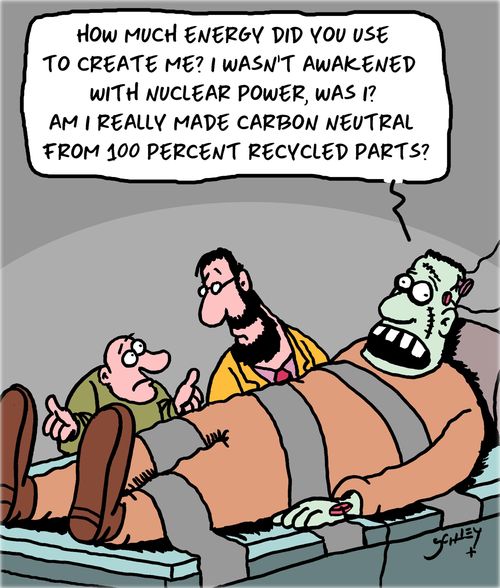 "How much energy did you use to create me? I wasn't awakened with nuclear power, was I?..."