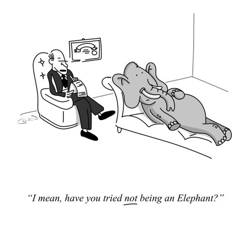 "I mean, have you tried not being an Elephant?"