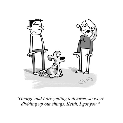 "George and I are getting a divorce, so we're dividing up our things. Keith, I got you."