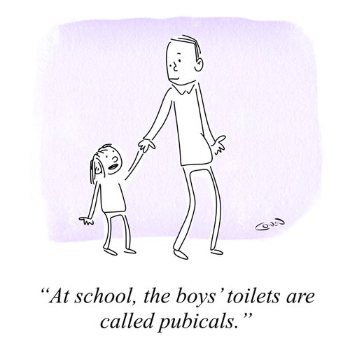 "At school, the boys' toilets are called pubicals."
