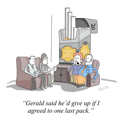 "Gerald said he'd give up if I agreed to one last pack."