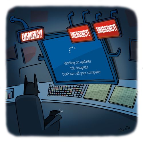 Working on updates. 11% complete. Don't turn off your computer.
