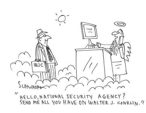 "Hello, national security agency? Send me all you have on Walter J. Conklin."
