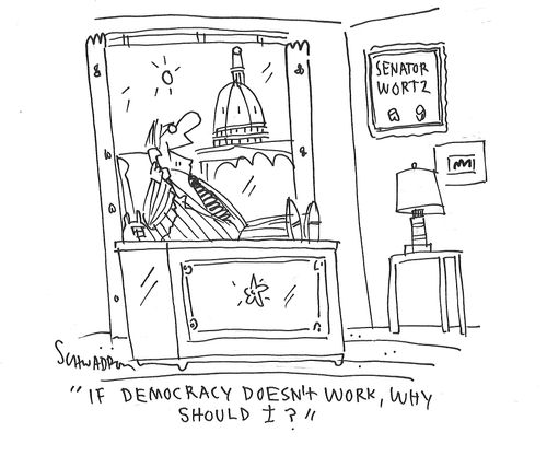 "If democracy doesn't work, why should I?"