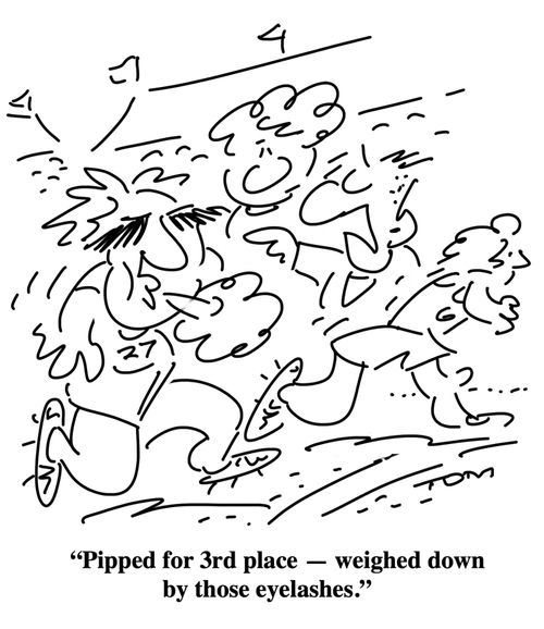 "Pipped for 3rd place - weighed down by those eyelashes."