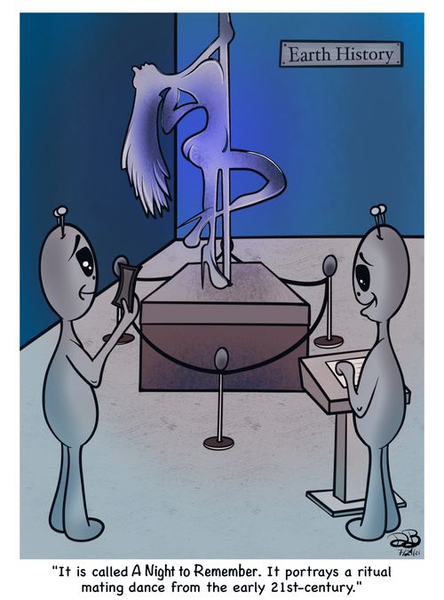 "It is called A Night to Remember. It portrays a ritual mating dance from the early 21st-century."