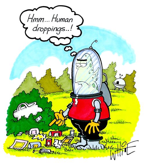 "Hmm. . . Human droppings. . .!"