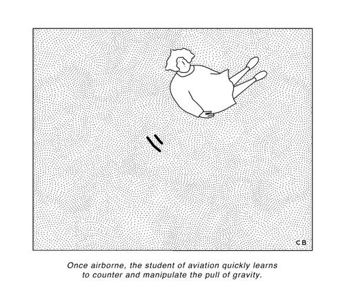 "Once airborne, the student of aviation quickly learns to counter and manipulate the pull of gravity."