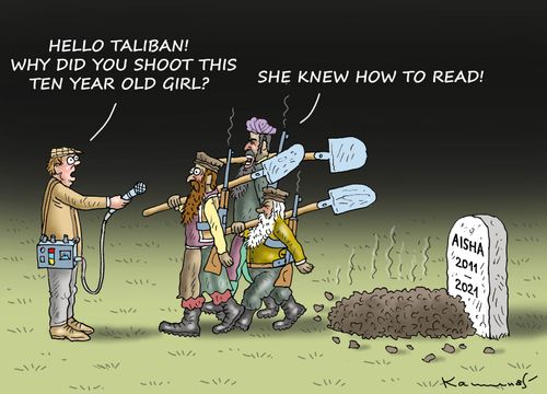 "Hello Taliban! Why did you shoot this ten year old girl?"