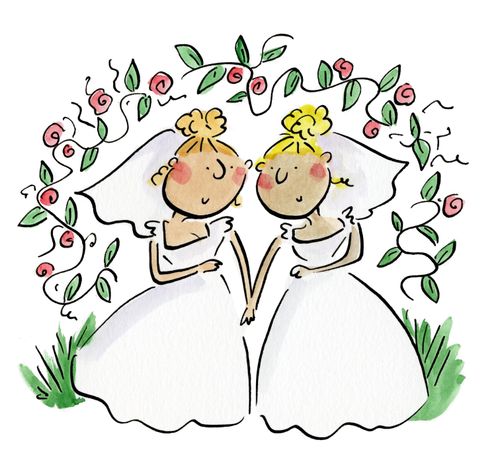 Brides on their wedding day