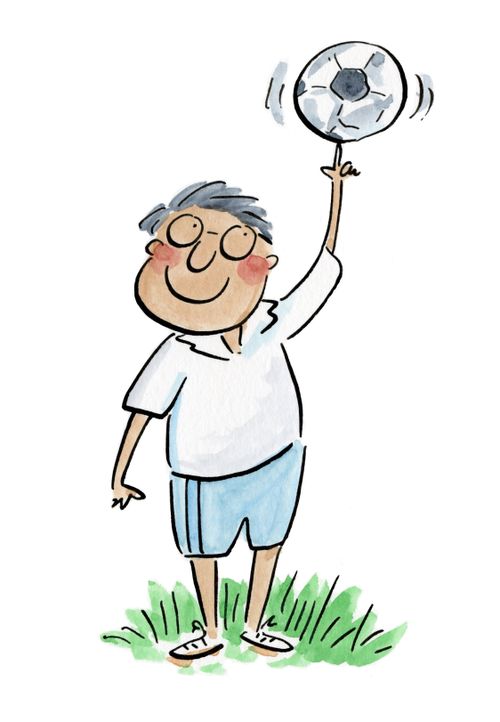 A boy with a football