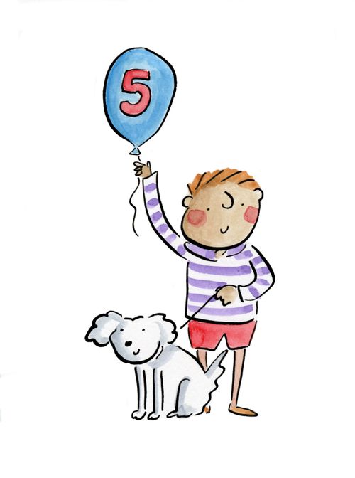 A boy holding a balloon