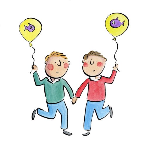 Kids with Fish Balloons