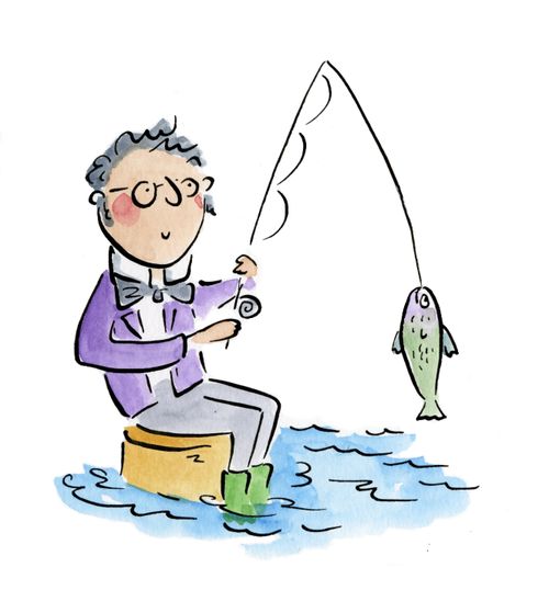 A fisher in historical dress