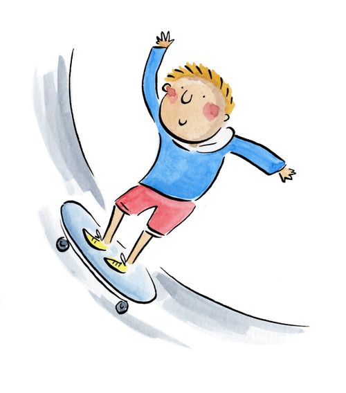 A boy skateboarding