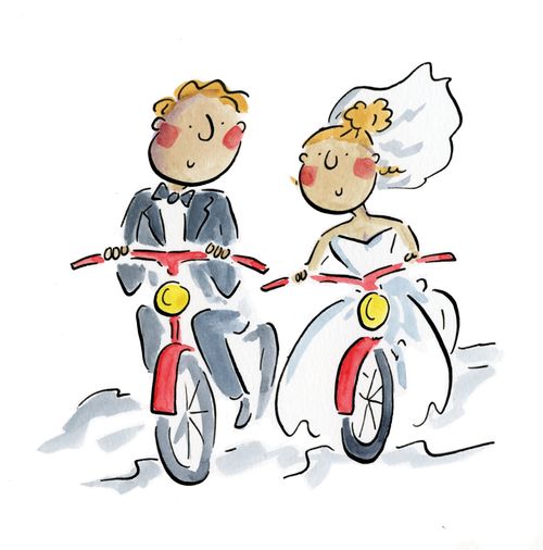 Cyclist Wedding